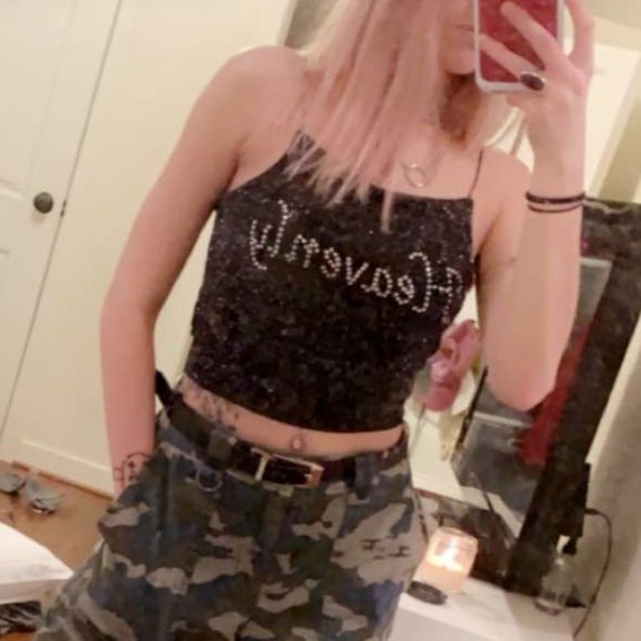 F21 Rhinestone Crop Top - Picture 2 of 2